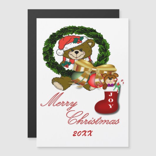 Kerstsok Kerstmis Magnetische Kaart (Voorkant / Achterkant)