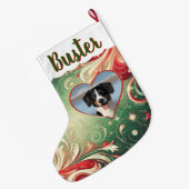 Kerstsok met elke foto, persoon of huisdier (Achterkant (Hangend))