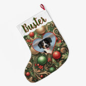 Kerstsok met elke foto, persoon of huisdier (Achterkant (Hangend))
