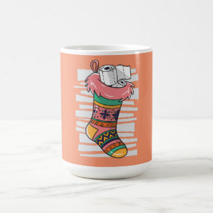 Kerstsok met Toiletpapier Cadeau Koffiemok