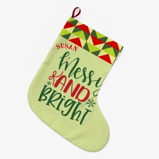 Kerstsok met vrolijke naam (Voorkant (Hangend))
