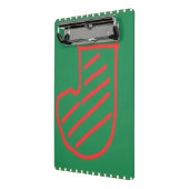 Kerstsok op groen mini klembord (Angled2)