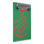 Kerstsok op groen mini klembord (Schuin)