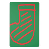 Kerstsok op groen mini klembord (Achterkant)
