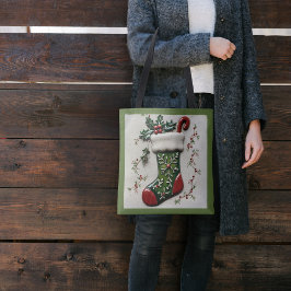 Kerstsok tote bag