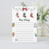 Kerstsok Verjaardagscapsule Nota Bericht Kaart (Staand voorkant)