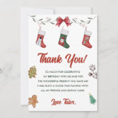 Kerstsok Verjaardagsfeest Dank Je Kaart (Voorkant)