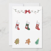 Kerstsok verjaardagsfeestje kaart (Achterkant)