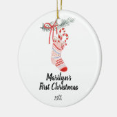 kerstsokensaneel voor baby Girl Keramisch Ornament (Links)