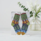 kerstsokken briefkaart (Staand voorkant)