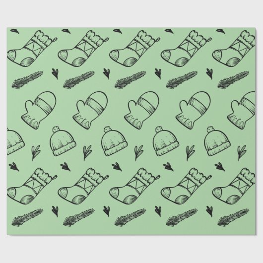 kerstsokken cadeaupapier (Vlak)