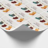 Kerstsokken cadeaus cadeaupapier (Hoek)