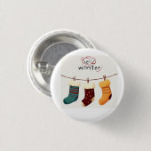 Kerstsokken cadeaus ronde button 3,2 cm (Voorkant /achterkant)