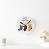 Kerstsokken cadeaus ronde klok (Huis)
