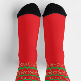 Kerstsokken Chevron Design Sokken