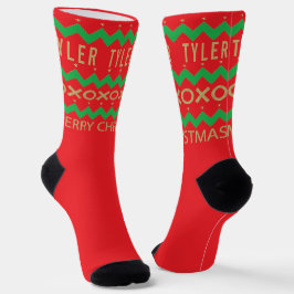 Kerstsokken Chevron Design Sokken