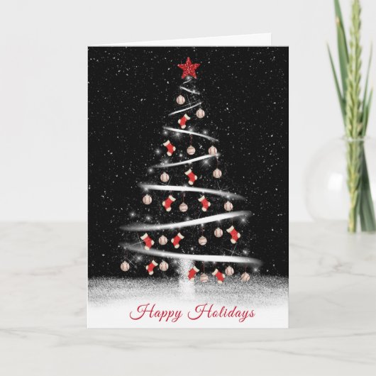 kerstSokken en honkbalbomen Feestdagen Kaart (Voorkant)
