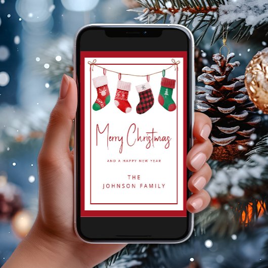 Kerstsokken Feestdagenkaart