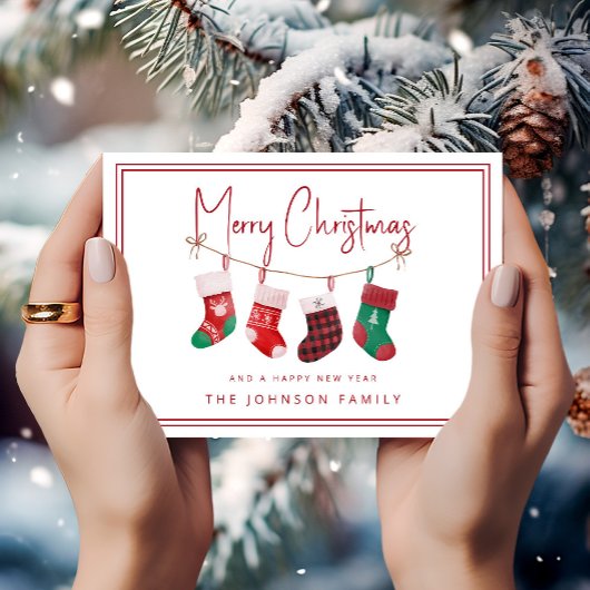 Kerstsokken Feestdagenkaart