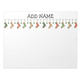 kerstsokken, kousen, tuintekst notitieblok