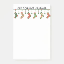 kerstsokken, kousen, tuintekst post-it® notes