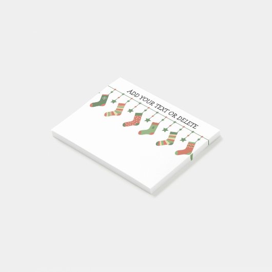 kerstsokken, kousen, tuintekst post-it® notes (Schuin)