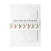 kerstsokken, kousen, tuintekst uitnodigingen wikkel (Voorkant Voorbeeld)