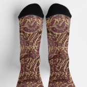 Kerstsokken Maroon Swirls Sokken (Top)