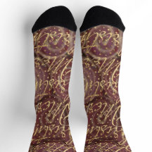 Kerstsokken Maroon Swirls