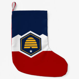 Kerstsokken met de vlag van Utah, VS Kleine Kerstsok