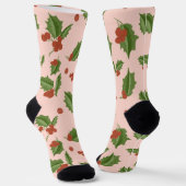 Kerstsokken met Hulstbessen Sokken (Gebogen)