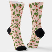 Kerstsokken met Hulstbessen Sokken (Gebogen)