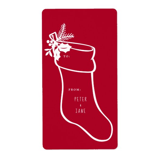 Kerstsokken ontwerp etiket (Voorkant)