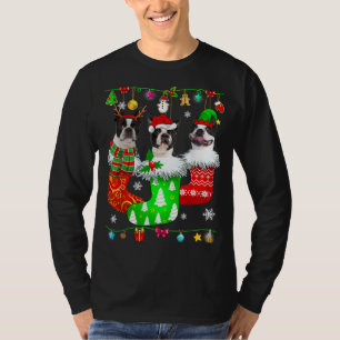 Kerstsokken Pajama Boston Terrier Dog Puppy Lo T-shirt