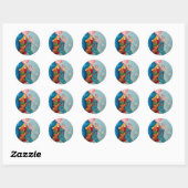 kerstsokken ronde sticker (Vel)