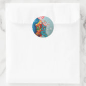 kerstsokken ronde sticker (Tas)