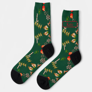 kerstsokken "Santa's Reindeer Crew Socks" Sokken