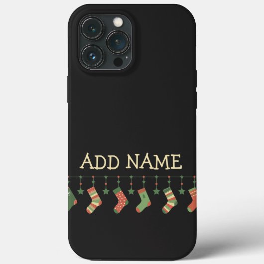kerstsokken — seizoenskniekousen, naam toevoegen Case-Mate iPhone case (Achterkant)