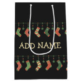 kerstsokken — seizoenskniekousen, naam toevoegen medium cadeauzakje (Achterkant)