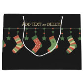 kerstsokken - seizoensknipsels toevoegen tekst groot cadeauzakje (Voorkant)