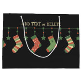 kerstsokken - seizoensknipsels toevoegen tekst groot cadeauzakje (Achterkant)