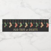 kerstsokken - seizoensknipsels toevoegen tekst waterfles etiket (Enkel label)