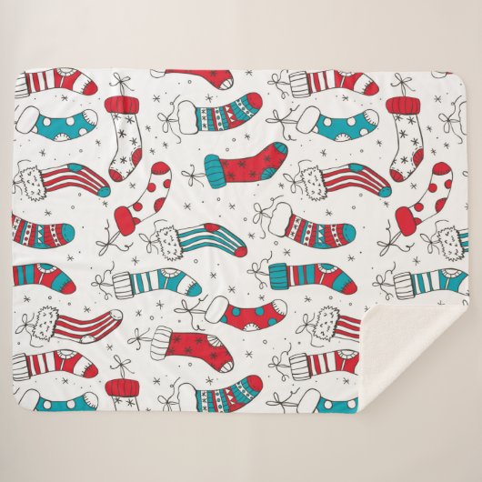 kerstsokken sherpa deken (Voorkant (horizontaal))