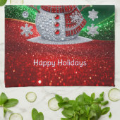 Kerstsokken Sneeuwman Vakantie Keukenhanddoek (Gevouwen)