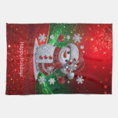 Kerstsokken Sneeuwman Vakantie Keukenhanddoek (Horizontaal)