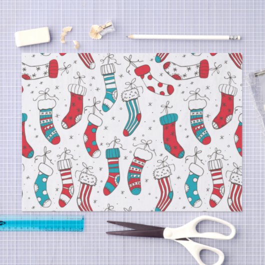 kerstsokken tissuepapier (Craft)