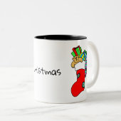 kerstsokken tweekleurige koffiemok (Voorkant rechts)