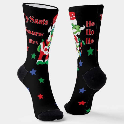Kerstsokken TySantaSaurus Rex Sokken (Gebogen)