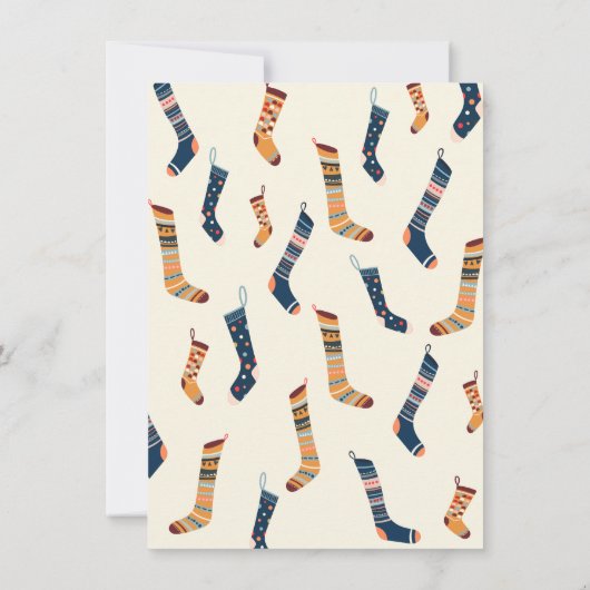 Kerstsokken van de Warm- en Cozy Winter Party Kaart (Achterkant)