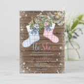 Kerstsokken voor geslacht onthulling Winter Wood Kaart (Staand voorkant)